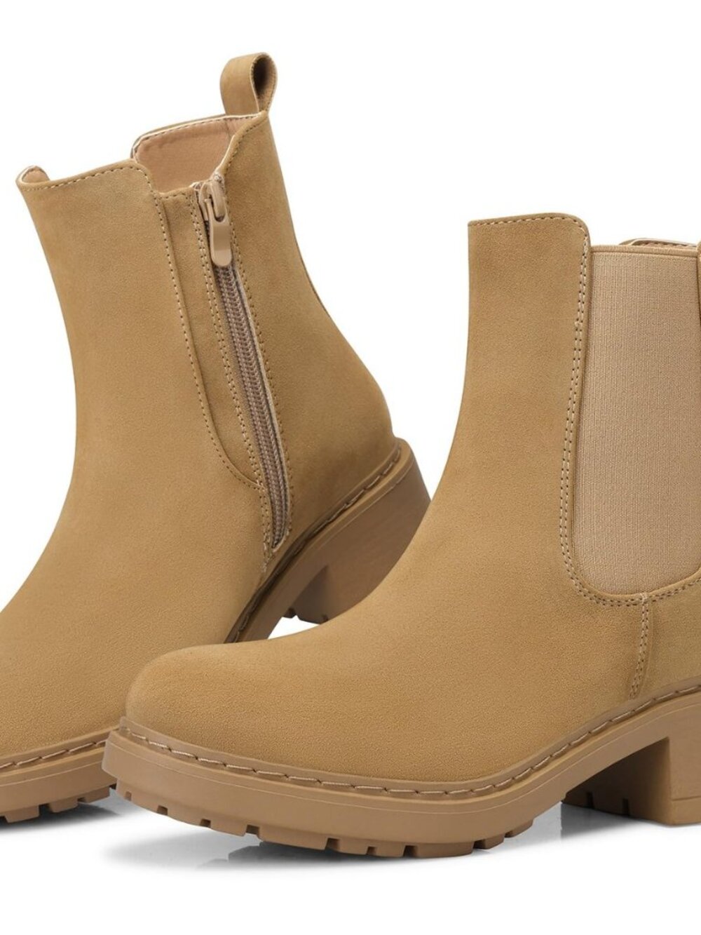 Women's Chelsea Boots Ankle: Slip on Chunky Heel Platform Booties